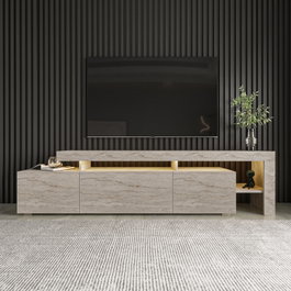 Hanah Home Beliz - Soporte de TV Travertino con Luces LED